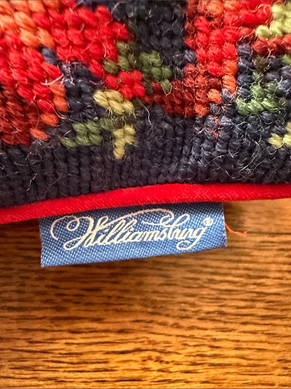 Williamsburg Christmas Wool Needlepoint Pillow Toy Soldiers Drum Horse Vintage